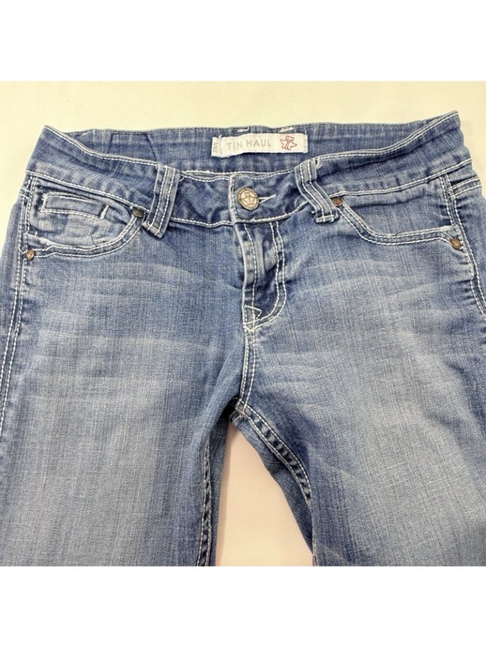 Tin Haul Jeans Bootcut Straight Women Size 29L Cowboy Cowgirl Embroidered Logo - Picture 10 of 12